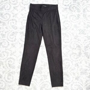 Banana Republic Chocolate Brown‎ Velour Legging Pants Women's Size 4 Side Zip